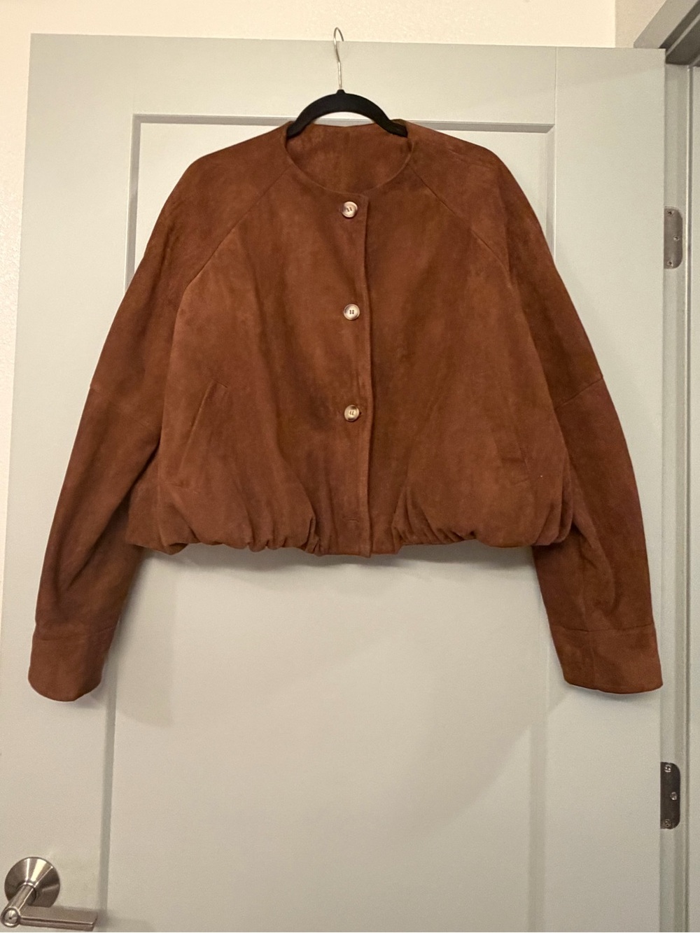 Women's Brown Suede Cropped Jacket